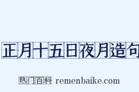 正月十五日夜月造句是什么意思的图片
